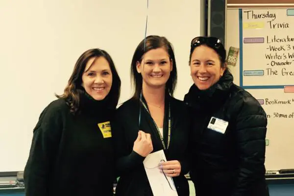 Trustees Margie Karabas and Tracy Peacock award Meghan Espinoza her Gripp Grant