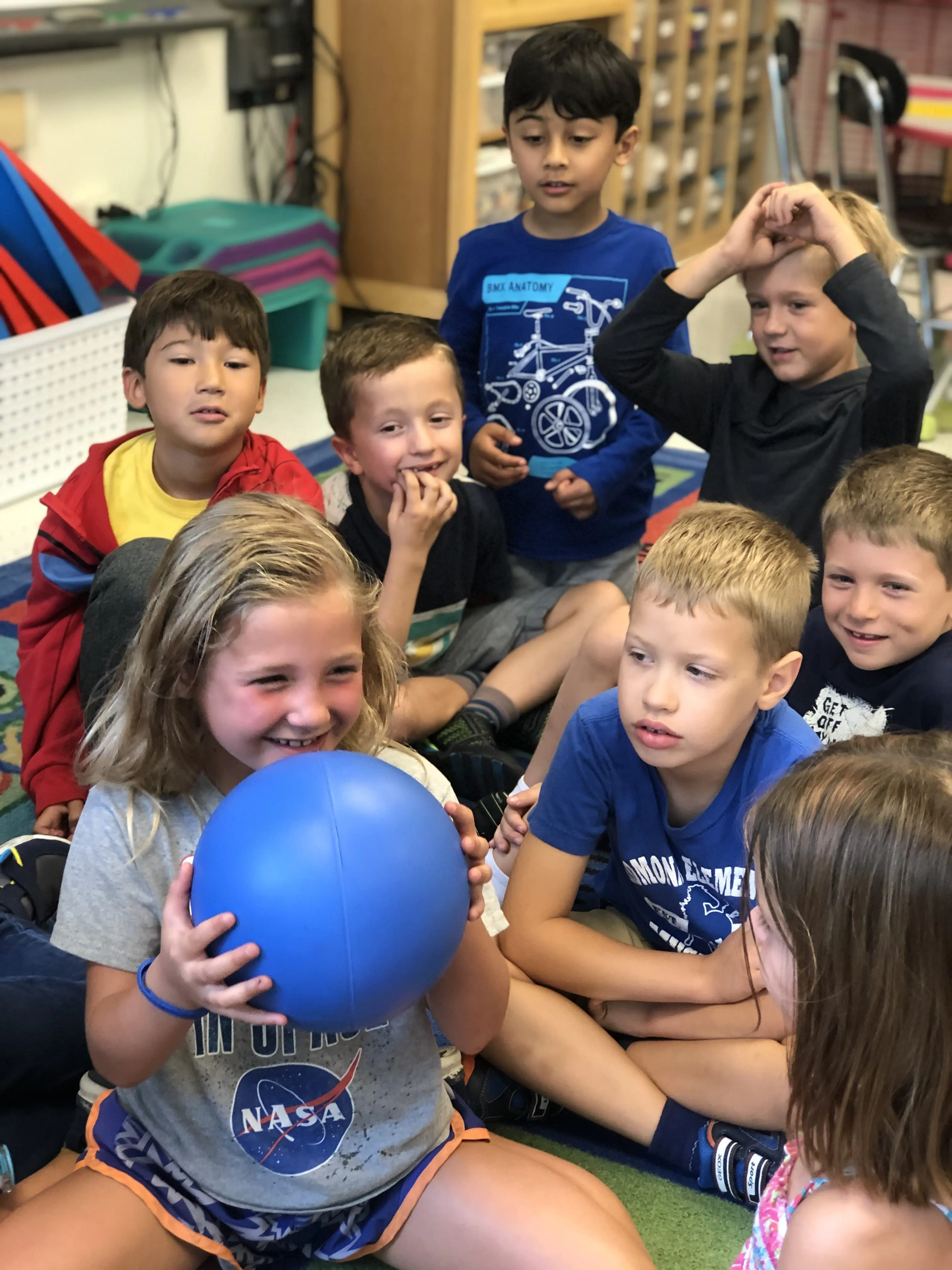 Children play with Qballs