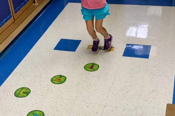 Child runs down sensory path